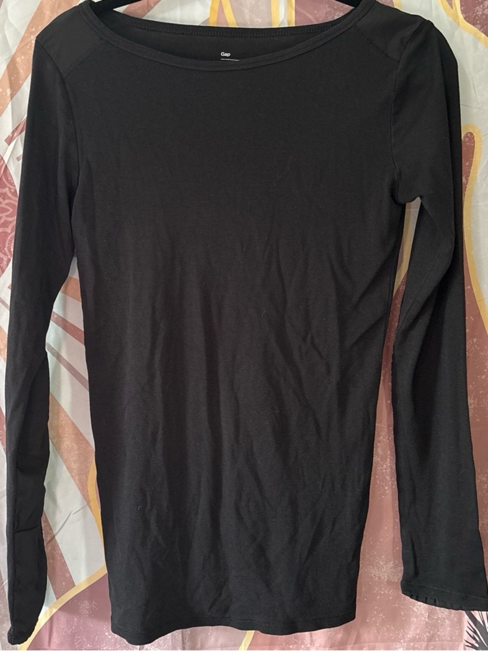 GAP The Bowery collection Black Long-Sleeve Crewneck Tee super soft